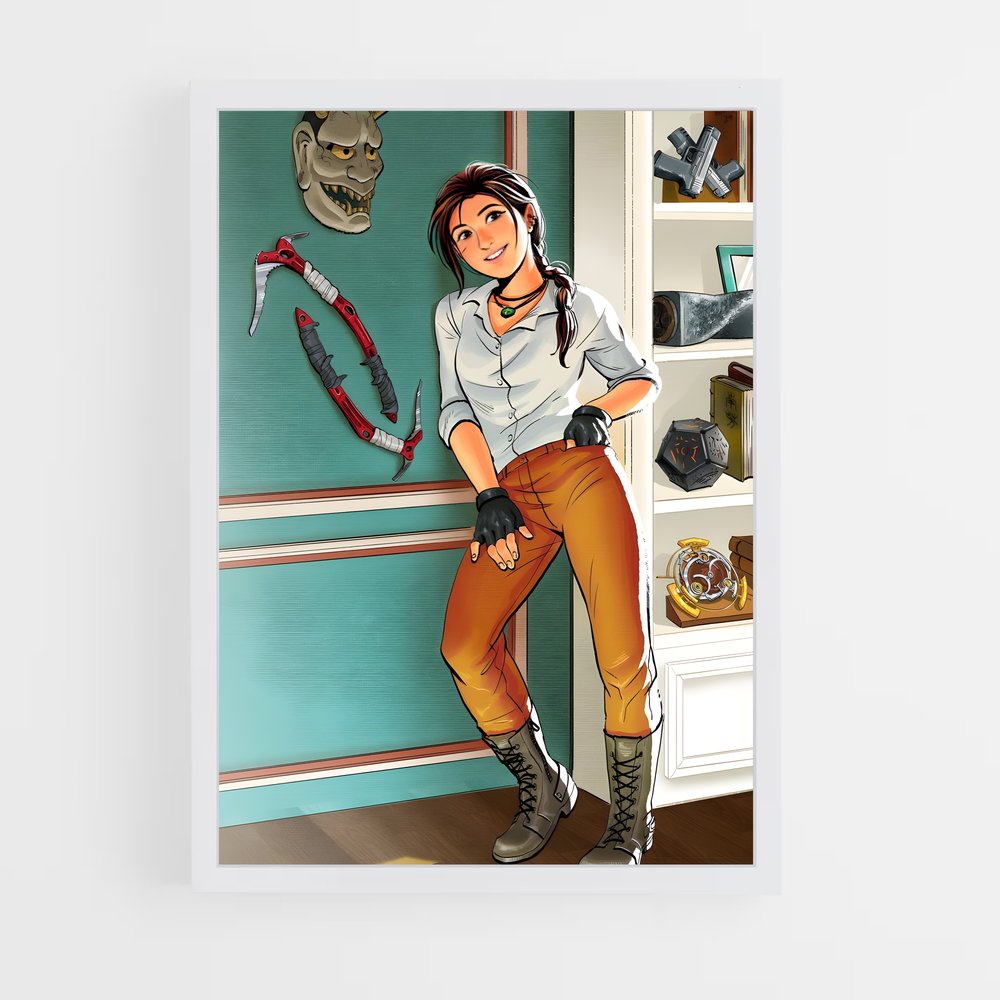 Poster La Femme et le Chat – affiche Tomb raider (vue 3)